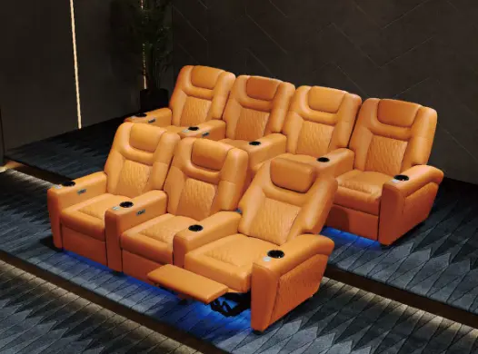 orange recliner sofa 